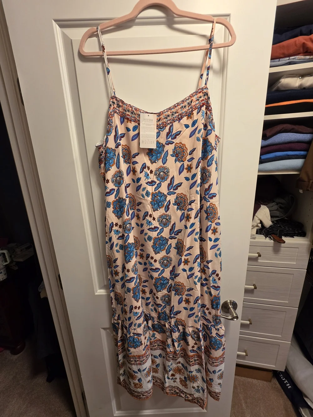 NWT Boho Pink Floral Maxi Dress - Picture 2 of 5